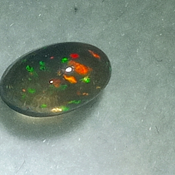 🔥 Rare Genuine Ethiopian Black Fire Opal Loose Cabochon Oval Cut .25ctw - Picture 5 of 5
